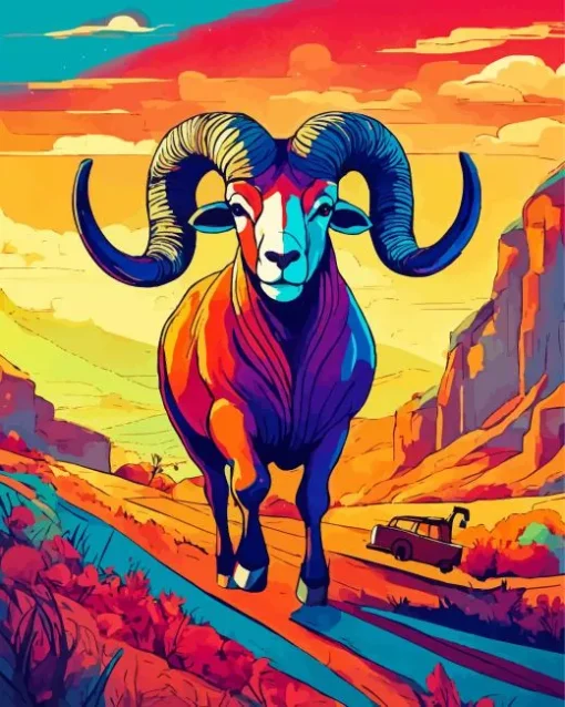 Bighorn Sheep Art Diamond Painting