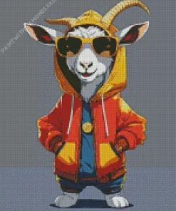 Bighorn Sheep In A Hoodie Diamond Painting