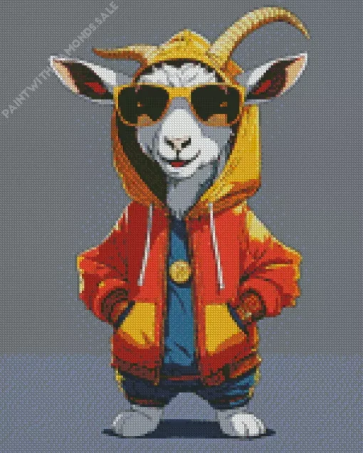 Bighorn Sheep In A Hoodie Diamond Painting