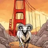 Bighorn Sheep In Golden Gate Diamond Painting