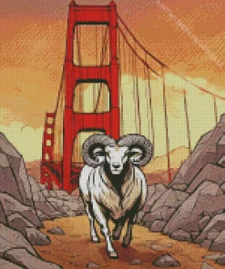 Bighorn Sheep In Golden Gate Diamond Painting