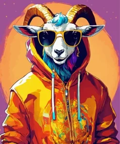 Bighorn Sheep With Sunglasses Diamond Painting