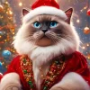 Birman In Santa Hat Diamond Painting