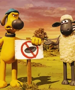 Bitzer Shaun The Sheep Cartoon Diamond Painting