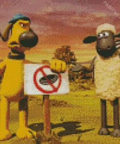 Bitzer Shaun The Sheep Cartoon Diamond Painting