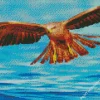 Black Kite Flying Over Sea Diamond Painting