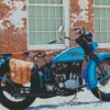 Blue Antique harley davidson Diamond With Numbers