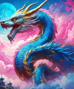 Blue Chinese Dragon Diamond Paintings