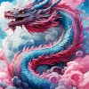 Blue Pink Chinese Dragon chinese dragon Diamond Paintings