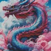 Blue Pink Chinese Dragon chinese dragon Diamond Paints