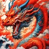 Blue Red chinese dragon Diamond Paintings