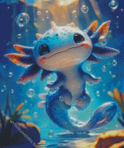 Blue axolotl Diamond With Numbers