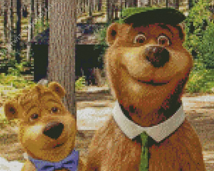 Boo Boo Bear and Yogi bear Diamond Paintings Boo Boo Bear And Yogi Bear Diamond Painting
