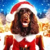 Boykin Spaniel In Santa Hat Diamond Painting