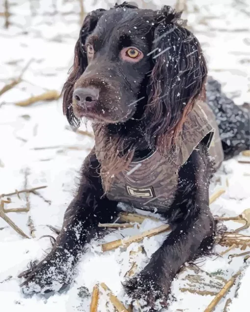 Boykin Spaniel In Snow Diamond Painting