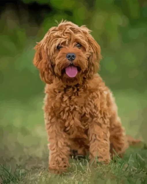 Brown Cockapoodle Diamond Painting