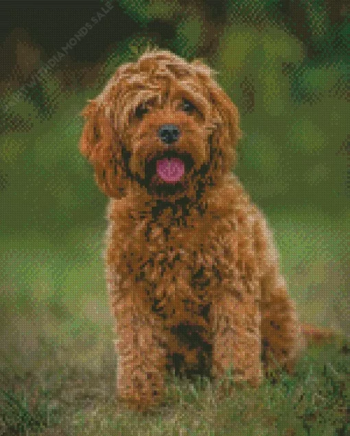 Brown Cockapoodle Diamond Painting