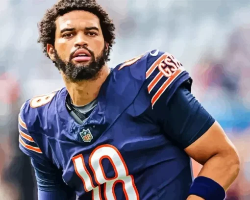 Caleb Williams chicago bears Diamond By Numbers