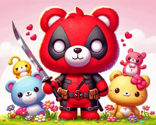 Care Bears Deadpool Diamond By Numbers