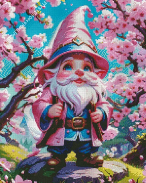 Cherry Blossom Gnome Diamond With Numbers