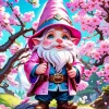 Cherry Blossom Gnome Diamond With Numbers