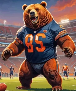 Chicago Bears Big Bear Diamond By Numbers