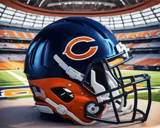 Chicago Bears Helmet Diamond By Numbers