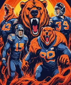 Chicago Bears Players Art Diamond By Numbers