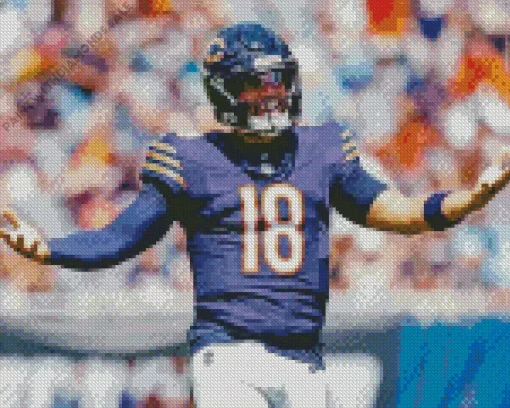 Chicago bears Caleb Williams Diamond By Numbers