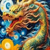 Blue Red chinese dragon Diamond Paints