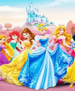 Cinderella with disney princesses Diamond Paintings