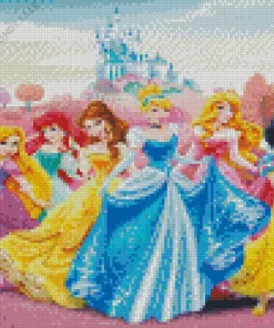 Cinderella with disney princesses Diamond Paints