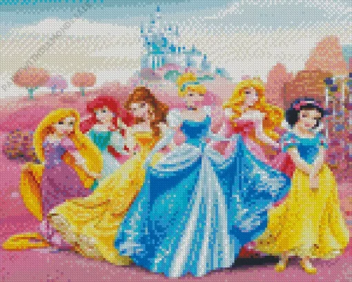 Cinderella with disney princesses Diamond Paints