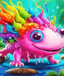 Colorful axolotl Diamond Paints