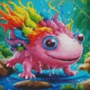 Colorful axolotl Diamond With Numbers