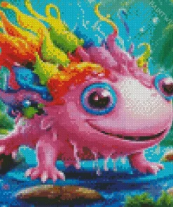 Colorful axolotl Diamond With Numbers