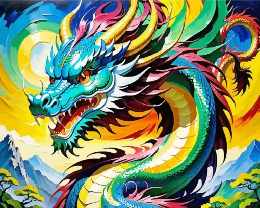 Colorful chinese dragon Diamond Paintings