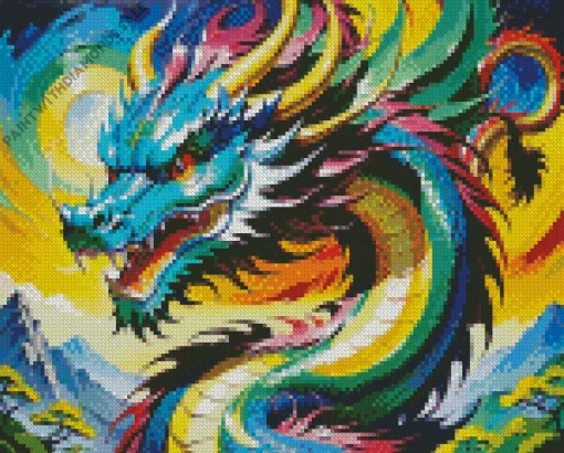 Colorful chinese dragon Diamond Paints