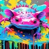 Colorful fantasy axolotl Diamond Paints