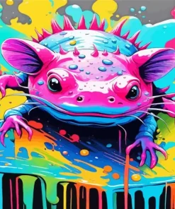 Colorful fantasy axolotl Diamond Paints