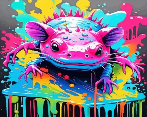 Colorful fantasy axolotl Diamond Paints