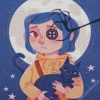 Coraline Jones And Cat Diamond With Numbers