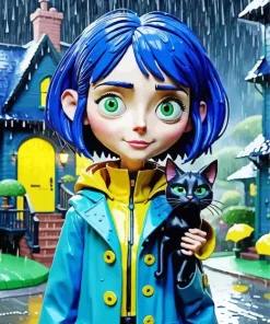 Coraline With her cat Diamond Paints