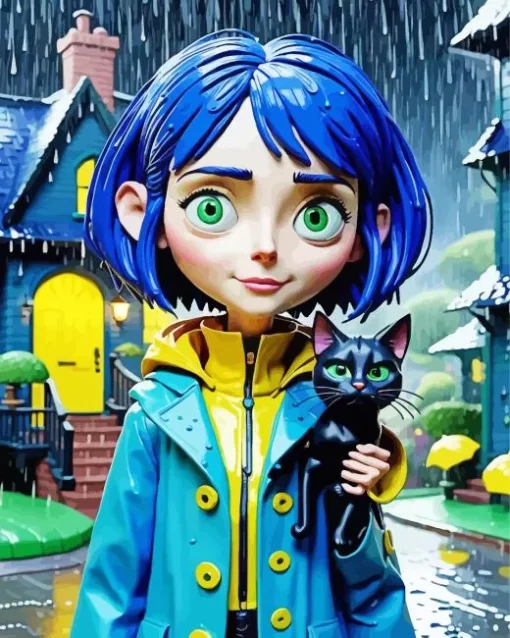 Coraline With her cat Diamond Paints