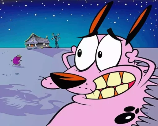 Courage The Cowardly Dog Cartoon Diamond Painting