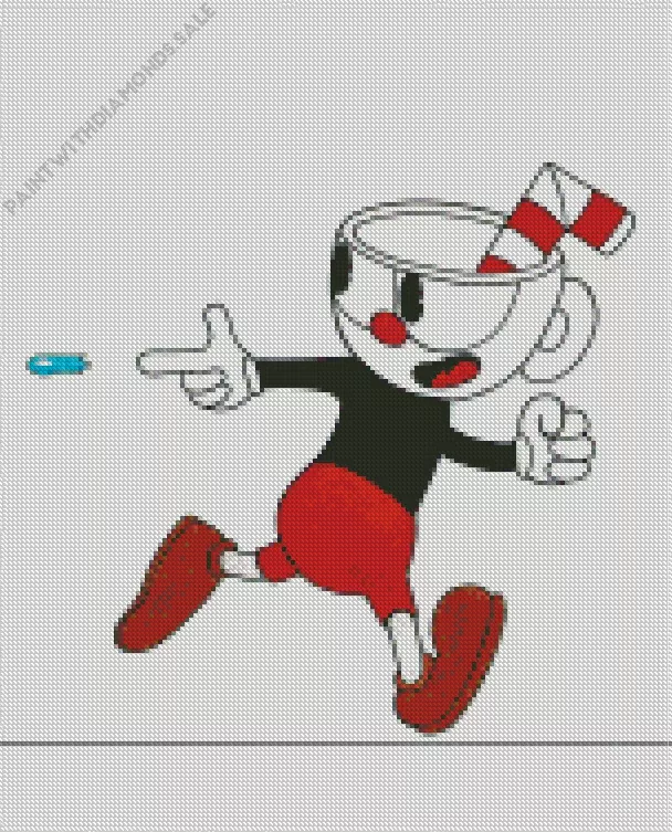 Cuphead Cuphead in The Cuphead Show! Diamond Dotz Cuphead In The Cuphead Show Diamond Painting