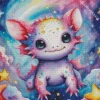 Cute axolotl art Diamond With Numbers