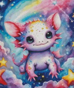 Cute axolotl art Diamond With Numbers