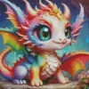 Cute rainbow dragon Diamond Paints