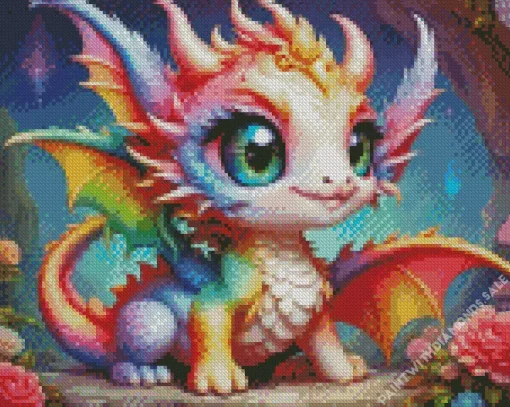 Cute rainbow dragon Diamond Paints